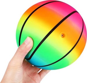 Jokomisiada Gumowa kolorowa tęczowa lekka piłka do gry zabawy 9" 23cm dla dzieci SP0794 3