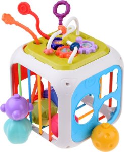 Jokomisiada Kostka zabawka interaktywna dla malucha sorter kształty cymbałki ZA5278 3