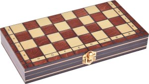 Jokomisiada Zestaw 3w1 Gra drewniane Szachy Warcaby Tryktrak z dwustronną planszą GR0692 2