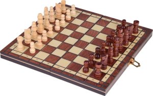 Jokomisiada Zestaw 3w1 Gra drewniane Szachy Warcaby Tryktrak z dwustronną planszą GR0692 4