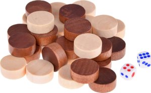 Jokomisiada Zestaw 3w1 Gra drewniane Szachy Warcaby Tryktrak z dwustronną planszą GR0692 8