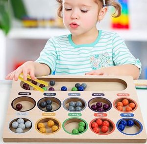 Jokomisiada Kolorowe Kulki Układanka Montessori Mozaika Sorter nauka kolorów ZA5329 13