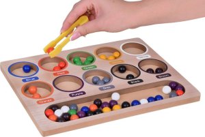 Jokomisiada Kolorowe Kulki Układanka Montessori Mozaika Sorter nauka kolorów ZA5329 10