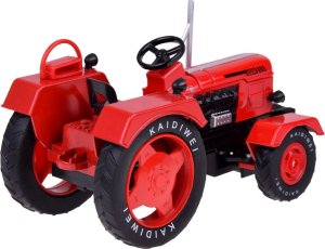 Jokomisiada Czerwony Metalowy Traktor z przyczepką Skrętne Gumowe koła 1:18 ZA5202 5