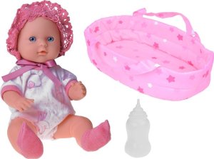 Jokomisiada Lalka bobas w nosidełku laleczka pije i siusia + butelka ZA5155 11