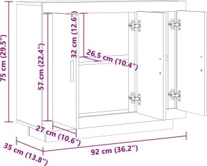 vidaXL Szafka, dąb artisian, 92x35x75 cm 11