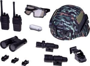 Jokomisiada Zestaw dla żołnierza hełm lornetka laser lampka walkie talkie moro ZA5310 2