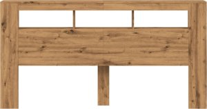 vidaXL Wezgłowie łóżka z LED, dąb artisan, 200x18,5x103,5 cm 6