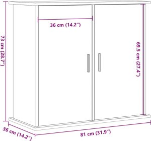 vidaXL Szafka pod akwarium, dąb artisan, 81x36x73 cm 10
