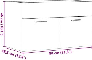 vidaXL Szafka pod umywalkę, stare drewno, 80x38,5x46 cm 11