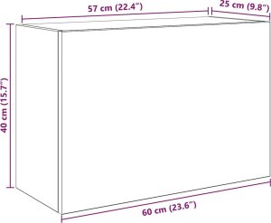 vidaXL Wisząca szafka łazienkowa, biała, 60x25x40 cm 10