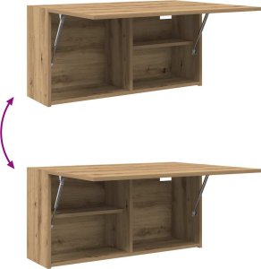 vidaXL Wisząca szafka łazienkowa, dąb artisan, 80x25x40 cm 8