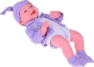 Jokomisiada Uśmiechnięta Lalka bobas 40cm laleczka dzidziuś fioletowy sweterek ZA5321 7