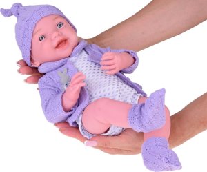 Jokomisiada Uśmiechnięta Lalka bobas 40cm laleczka dzidziuś fioletowy sweterek ZA5321 9