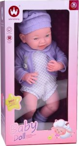Jokomisiada Uśmiechnięta Lalka bobas 40cm laleczka dzidziuś fioletowy sweterek ZA5321 10