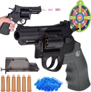 Jokomisiada Zestaw Rewolwer poręczny Pistolet na piankowe naboje + żelowe kulki ZA5317 1