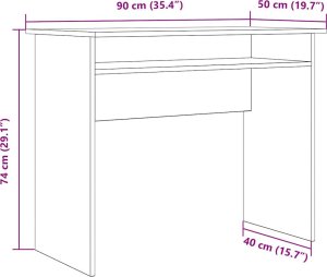 Biurko vidaXL Dąb Artisan 90 cm x 50 cm 9