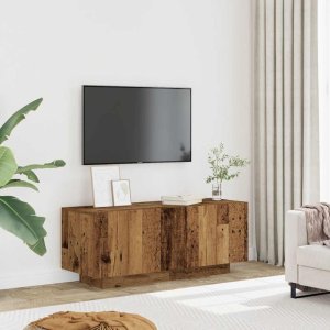 vidaXL Szafka pod TV z oświetleniem LED, stare drewno, 100x35x40 cm 3