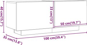 vidaXL Szafka pod TV z oświetleniem LED, stare drewno, 100x35x40 cm 10