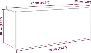 vidaXL Wisząca szafka łazienkowa, stare drewno, 80x25x30 cm 11