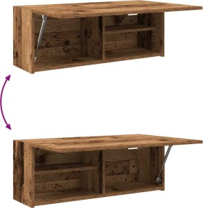 vidaXL Wisząca szafka łazienkowa, stare drewno, 80x25x30 cm 8