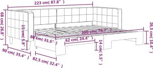 vidaXL Sofa rozsuwana, ciemnozielona, 80x200 cm, aksamit 11
