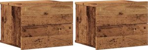 vidaXL Wiszące szafki nocne, 2 szt., stare drewno, 40x32x30 cm 2