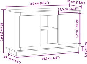 vidaXL Szafka, stare drewno, 102x35x60 cm 9