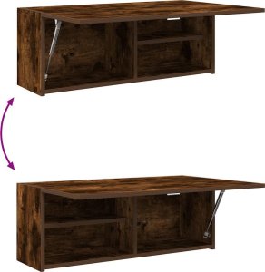 vidaXL Wisząca szafka łazienkowa, przydymiony dąb, 80x25x30 cm 8