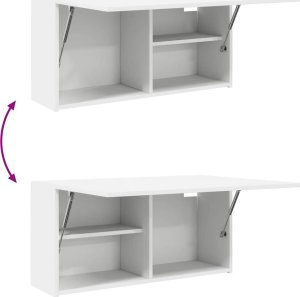 vidaXL Wisząca szafka łazienkowa, biała, 80x25x40 cm 8