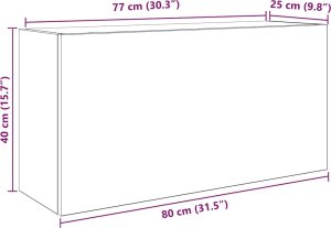 vidaXL Wisząca szafka łazienkowa, biała, 80x25x40 cm 10