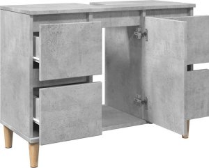 vidaXL Szafka pod umywalkę, szarość betonu, 80x33x60 cm 5