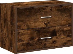 vidaXL vidaXL Szafka z 2 szufladami, przydymiony dąb, 60x31x40 cm 2