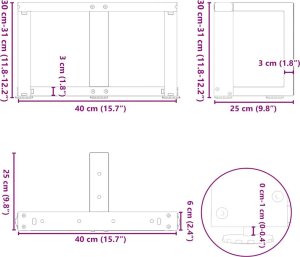 vidaXL vidaXL Nogi do stolika kawowego w kształcie litery T 2 szt. Czarne 9