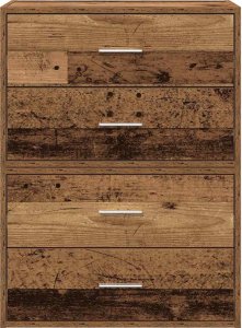 vidaXL vidaXL Szafki z 2 szufladami, 2 szt., stare drewno, 60x31x40 cm 4