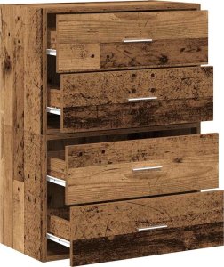 vidaXL vidaXL Szafki z 2 szufladami, 2 szt., stare drewno, 60x31x40 cm 5