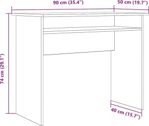 vidaXL vidaXL Biurko, stare drewno, 90x50x74 cm, materiał drewnopochodny 8