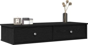 vidaXL vidaXL Półka ścienna z szufladami, czarna, 100x37,5x19 cm 1