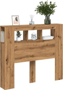 vidaXL Wezgłowie łóżka z LED, dąb artisan, 120x18,5x103,5 cm 5