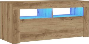 vidaXL Szafka pod TV z oświetleniem LED, dąb artisan, 90x35x40 cm 3