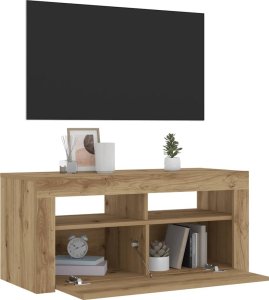 vidaXL Szafka pod TV z oświetleniem LED, dąb artisan, 90x35x40 cm 5