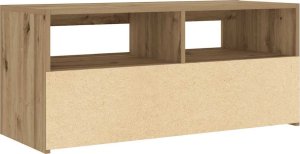 vidaXL Szafka pod TV z oświetleniem LED, dąb artisan, 90x35x40 cm 9