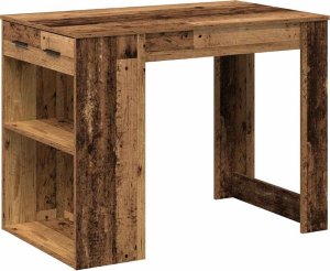 vidaXL vidaXL Biurko z szufladą i półką, stare drewno, 102x62x77,5 cm 2