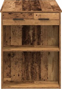 vidaXL vidaXL Biurko z szufladą i półką, stare drewno, 102x62x77,5 cm 6