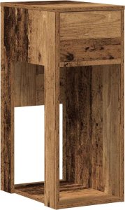 vidaXL vidaXL Stojak pod komputer z szufladą, stare drewno, 30x44x74 cm 2