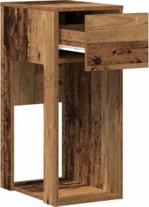 vidaXL vidaXL Stojak pod komputer z szufladą, stare drewno, 30x44x74 cm 4