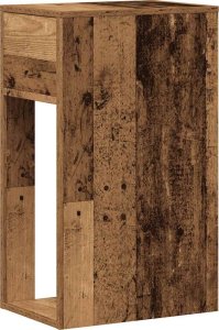 vidaXL vidaXL Stojak pod komputer z szufladą, stare drewno, 30x44x74 cm 7