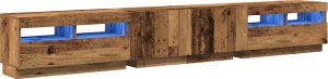 vidaXL Szafka pod TV z oświetleniem LED, stare drewno, 260x35x40 cm 3