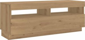 vidaXL Szafka pod TV z oświetleniem LED, dąb artisan, 300x35x40 cm 6