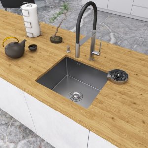 Zlewozmywak Nett Zlewozmywak kuchenny ze stali 1,5 mm jednokomorowy podwieszany 50 cm Nett NS-5045 1